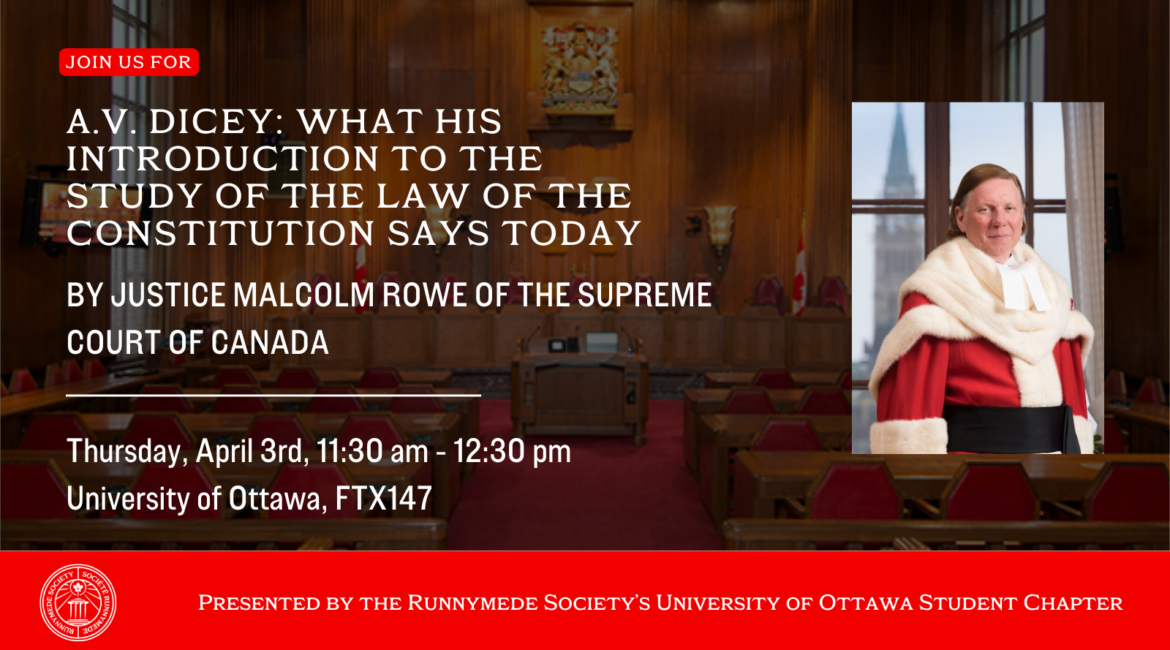 Seminar and Q&A with Supreme Court of Canada Justice Malcolm Rowe