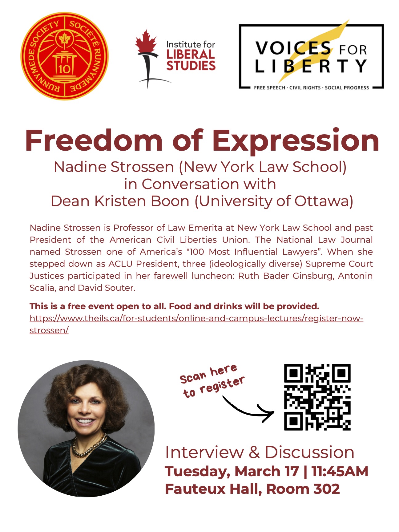 Nadine Strossen Ottawa Poster NEW